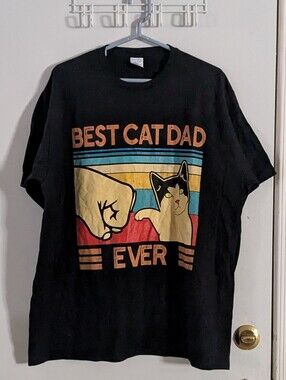 BEST CAT DAD Ever Graphic T-Shirt  2X